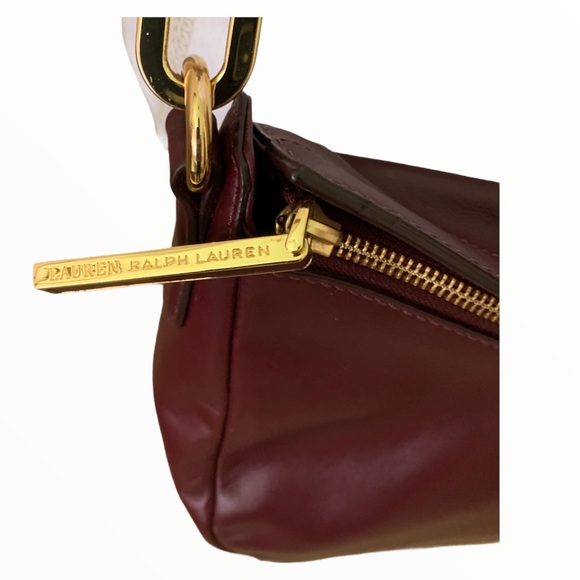 RALPH LAUREN PLUM WINE LEATHER CROSSBODY - Picture 7 of 14